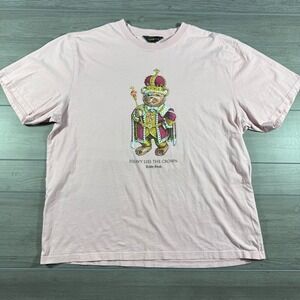 Teddy Fresh Heavy Lies The Crown King Bear Graphic Tee Pink Mens 3XL